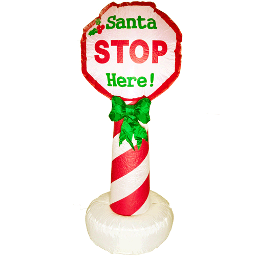 Segnale Stradale Santa Stop Here Luminoso 120 Cm 0019